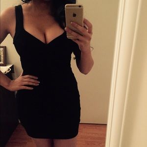 Black front cross over dress